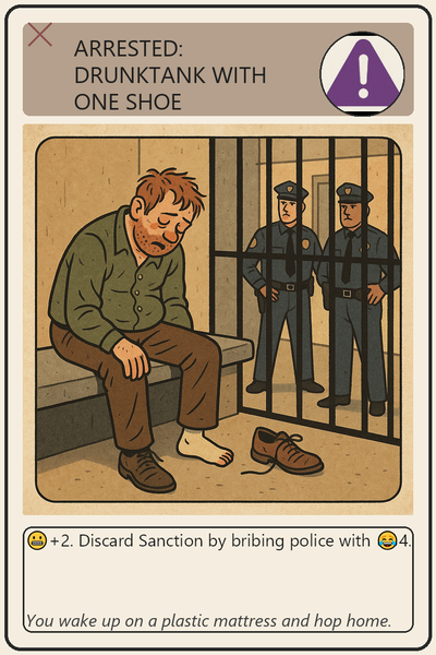 Arrested: Drunktank with One Shoe