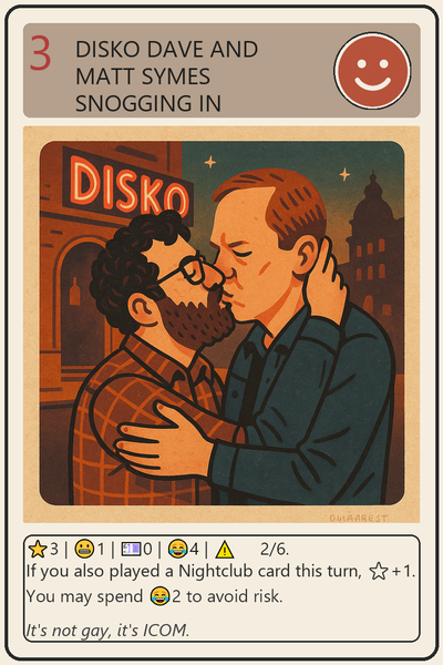 Disko Dave and Matt Symes snogging in Bucharest