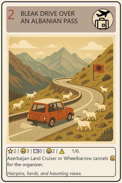 Bleak Drive over an Albanian Pass