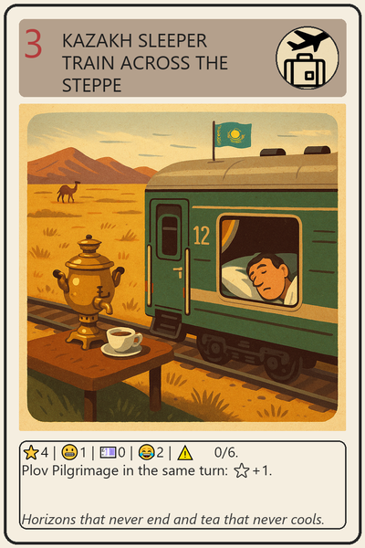 Kazakh Sleeper Train across the Steppe