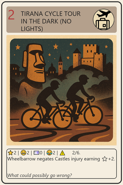 Tirana Cycle Tour in the Dark (No Lights)